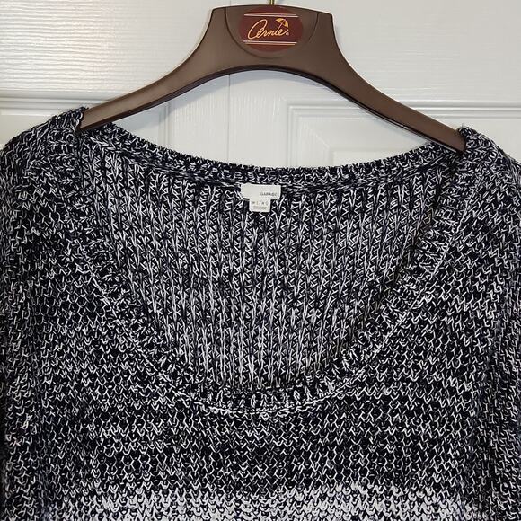 Garage Women's Wide Neck Long Sleeve Knit Blue & White Ambre Sweater Size M-L - Picture 5 of 9